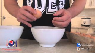 How To Separate Egg Whites Recipe  MassiveJoes MasterClass  Separating Eggs White Cracking Shells [upl. by Llertnek]