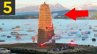 5 BIGGEST Bonfires Ever Made [upl. by Eissalc]