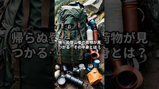 帰らぬ登山者の荷物が見つかる…その中身とは？登山者遭難中身 [upl. by Mcconaghy988]