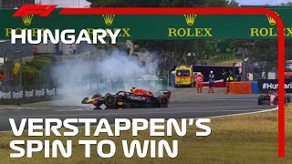 Verstappen Spins and Wins in Budapest  2022 Hungarian Grand Prix [upl. by Nayar]