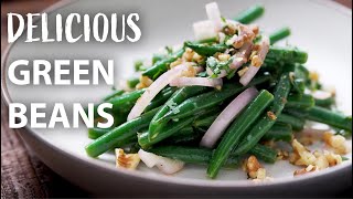 Easy GREEN BEAN Recipe  A Healthy Vegetarian And Vegan Recipe [upl. by Ire645]