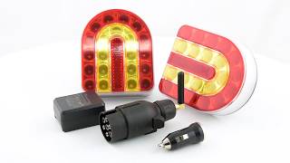 Kabellose Rückleuchten Wireless LED Schlussleuchten Set magnetisch mit 7pol Adapter [upl. by Battat939]