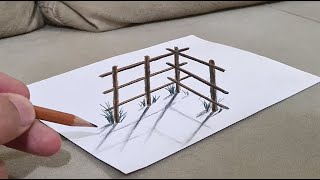 very easy 3d drawing on paper for beginners [upl. by Ybok]