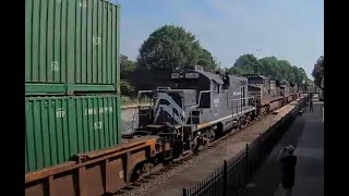 NS 204 W AWESOME BLACK RIVER GP10 1856 Trailing Spartanburg SC Railcam 81421 [upl. by Atis]