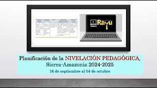 Semanas de NIVELACIÓN PEDAGÓGICA [upl. by Abey]