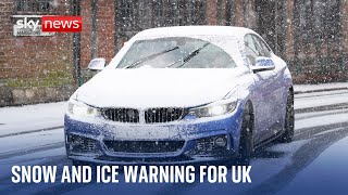 Freezing weather Snow and ice warnings extended across UK [upl. by Atived]