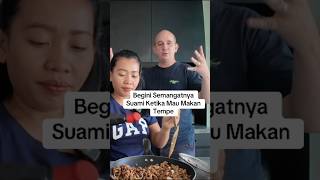 Suami Perancis Semangat Banget Mau Makan Tempe couplevlog mixedmarriage funny shorts [upl. by Trudey]