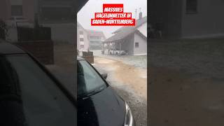 Extremes HAGELUNWETTER mit Überflutungen in Althengstett nähe Stuttgart viral hailstorm heavy [upl. by Ardnik380]