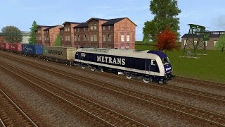 Trainz 2009 World builder Edition Ep 10  Metrans konténervonat  Metrans container freight train [upl. by Marcin]