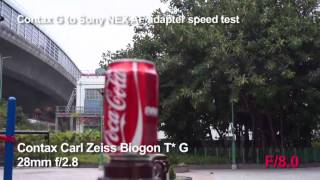 DEO Contax G to Sony NEX Adapterbeta AF speed Test  28mm [upl. by Dian66]