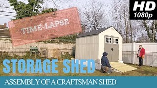 Craftsman Outdoor Storage Shed With Wooden Platform amp Ramp Timelapse [upl. by Ybsorc607]