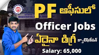 PF ఆఫీసులో ఏదైనా డిగ్రీ క్వాలిఫికేషన్ తో ఆఫీసర్ ఉద్యోగాలు  EPFO Recruitment 2024 [upl. by Elspet153]