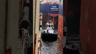 Tugboat on duty ship maritime shipping marine vessel sea floating boat tugboat sea seaman [upl. by Anora]