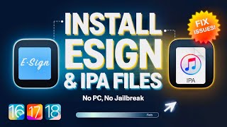 NEW Install ESign and IPA Files on iPhone amp iPad NO JailbreakPC  Sideload IPA Files on iOS 15–18 [upl. by Cassandry319]