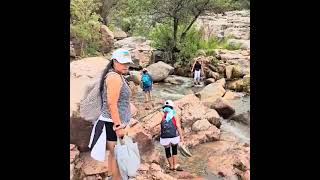 Be Careful Crossing the Creeks  AZ Jolly Hikers Adventure at Water Wheel Falls in Payson Arizona [upl. by Atsillac]