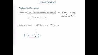 Algebraic Test for Inverses [upl. by Ajay]