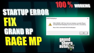 How to FIX GRAND RP  RAGE MP LAUNCH ERROR  100  Working  GTA 5 RP  GTA 5 ONLINEOFFLINE [upl. by Christin]