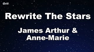 Rewrite The Stars  AnneMarie amp James Arthur Karaoke 【No Guide Melody】 Instrumental [upl. by Gustavus]