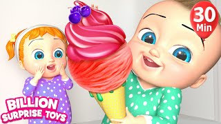 Ice Cream Song  BillionSurpriseToys Nursery Rhymes Kids Songs [upl. by Zehe]