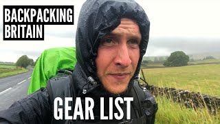 Backpacking Britain Gear List [upl. by Airemat]