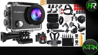 Crosstour 4K WiFi Action Camera Unboxing Review  Accessories kit [upl. by Eolc]