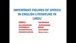 Figures of Speech in English Literature  In Hindi or Urdu  Simile Metaphor Oxymoron Euphemism [upl. by Whiffen406]