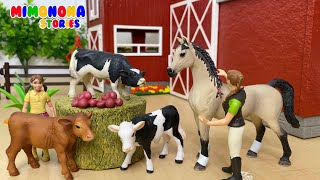 Granja de Vacas y Caballos infantiles de colores 🐮🐴 Videos para niños ✨ Mimonona Stories [upl. by Arraes]