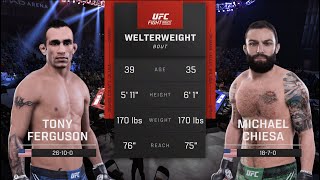 UFC Abu Dhabi Ferguson vs Chiesa UFC 5 Simulation [upl. by Ynnad]