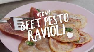 Vegan Red Beet Pesto Ravioli [upl. by Aknahs]