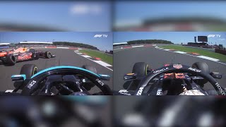 Max Verstappen amp Lewis Hamilton Side by Side Onboard  2021 British Grand Prix Silverstone Crash [upl. by Koenraad819]