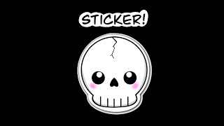 How to make a cute skull sticker 💀 Halloween Stickers 💀Procreate Art halloweensticker skullsticker [upl. by Anelat]