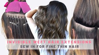 Invisible weft hair extensions with Keralinks CUSTOM HAIR EXTENSIONS FOR FINE amp THIN HAIR [upl. by Ninel741]