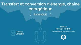 🧲 Transfert et conversion dénergie construire une chaîne énergétique ‖ Physiquechimie ‖ Collège [upl. by Nohtan641]