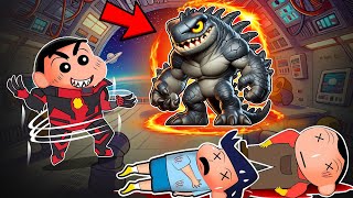 Dark Emperor Shinchan Vs Kaiju In Super Sus 😱🔥  Shinchan Playing Among Us 3D  Funny Game 😂 [upl. by Shue376]