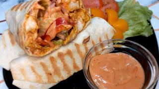 chicken wrap  chicken tortilla wrapChicken shawarma recipe spicy chicken wrap [upl. by Liebermann]