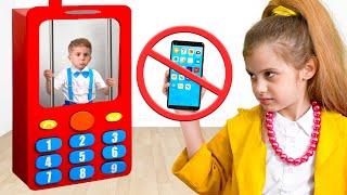 Mobile Phone Jail with Eva and Little brother for kids [upl. by Obe291]