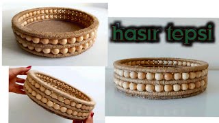 En kolay hasır tepsi yapımı  easy DIY  how to make jute rope tray [upl. by Christa]