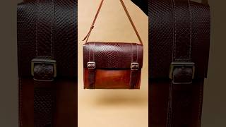 Cognac bag with a reptile design a unique classic handbag craftedleather classicelegance [upl. by Nordgren]