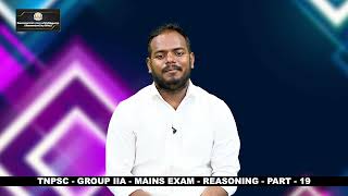 TNPSC Group II A  Mains Exam  Reasoning  Part  19 [upl. by Yessac]