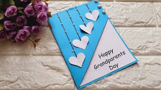 Grandparents day greeting card making easy  Happy Grandparents day card drawing [upl. by Ahsiugal]