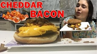 COMO FAZER HAMBÚRGUER DE CHEDDAR E BACON [upl. by Watanabe]