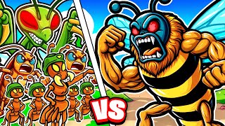 999999 ANT ARMY vs MASSIVE BEE in Pocket Ants [upl. by Neirrad]