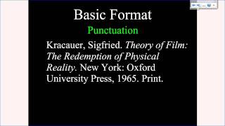 MLA Tutorial 2 Basic Citation Format [upl. by Akirea]