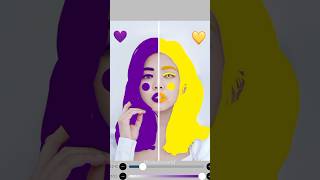 Choose one Purple 💜 or Yellow 💛 hair edit on Jennie shorts [upl. by Zeb735]