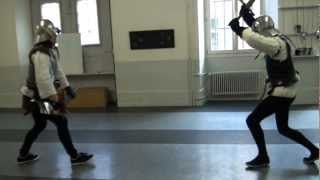 Longsword techniques Zwerchhau absetzen nachreissen [upl. by Kutchins]