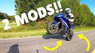 How To Wheelie The Yamaha R6 With TWO MODS [upl. by Olraced777]