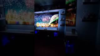 85 inch tv led backlit wfloating tv stand [upl. by Elleraj317]