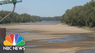 DroughtStarved Mississippi Slows Barge Traffic [upl. by Alliuqat564]