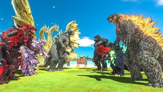 Legendary Godzilla x King Ghidorah VS Nuclear Godzilla x Kong  Animal Revolt Battle Simulator [upl. by Iborian]