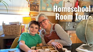 Homeschool Room Tour and Organization  Elementary and High School in a Small Space [upl. by Esyned]